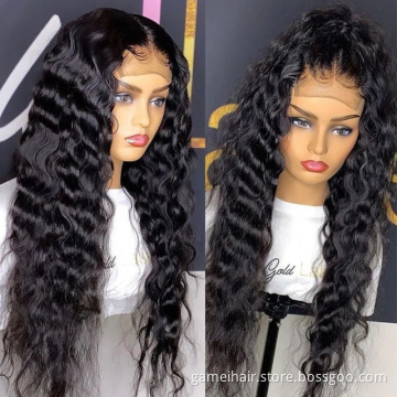 4x4 5x5 Full Swiss Lace Front Human Hair Wigs Vendors.  Wholesale Raw Brazilian Virgin Hair Loose Deep Wave Hd Lace Closure Wig